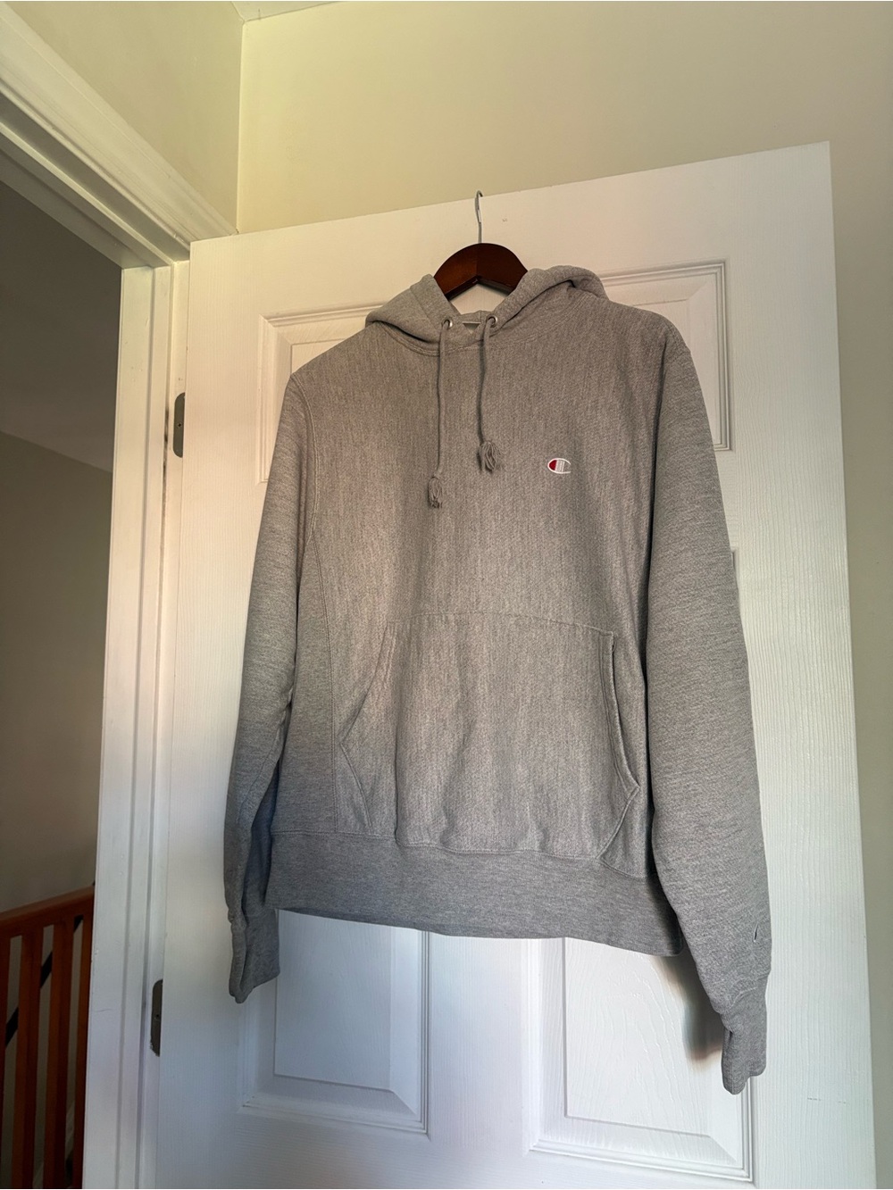 Champion Reverse Weave Light Gray Pullover Hoodie